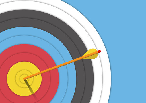 Background : Archery Target With An Arrow Vector Illustrator