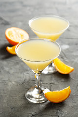 Citrus and coconut liquor cocktail
