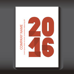 Cover Annual Report numbers 2016, modern design on blue backgrou
