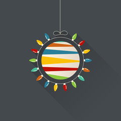 Christmas bauble made of Christmas bulbs in flat design, vector illustration.