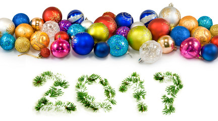 image of beautiful Christmas decorations closeup