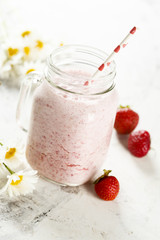 Strawberry milkshake or smoothie