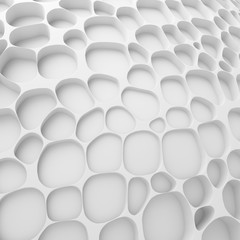 White abstract cells net backdrop. 3d rendering geometric polygons - 123340368