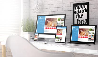 Devices collection workplace with influencer profile