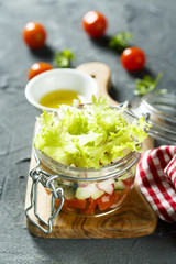 Layered salad in a jar