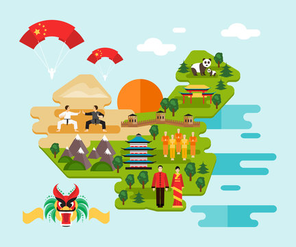 Infographics about China. Vector illustration