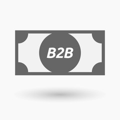 Isolated bank note icon with    the text B2B