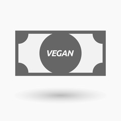 Isolated bank note icon with    the text VEGAN