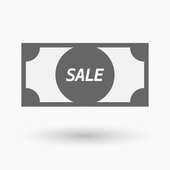 Isolated bank note icon with    the text SALE