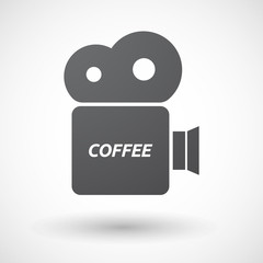 Isolated film camera icon with    the text COFFEE