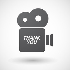 Isolated film camera icon with    the text THANK YOU