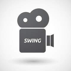 Isolated film camera icon with    the text SWING
