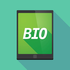 Long shadow tablet PC with  the text  BIO