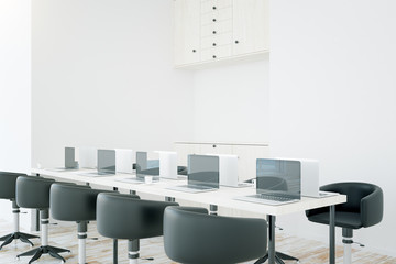 Interior with table and chairs side