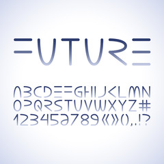 Futuristic minimalistic alphabet.