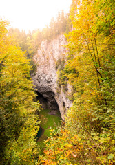 Macocha gorge (Abyss), Czech Propast Macocha is sinkhole in the Moravian Karst cave system of the Czech Republic, South Moravia, near city Brno and Blansko