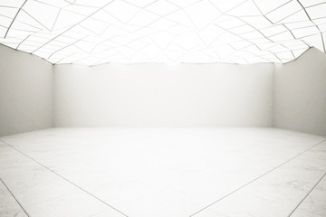 Abstract interior with blank wall