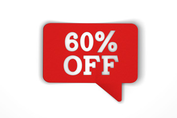 Red sale discount speech bubble