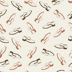 Seamless texture with brown mens shoes contours