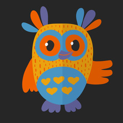 Vector image of cute owl for kindergarten