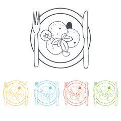 salad on the plate icon
