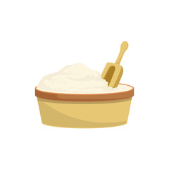 Flour And Scoop Baking Process  Kitchen Equipment Isolated Item