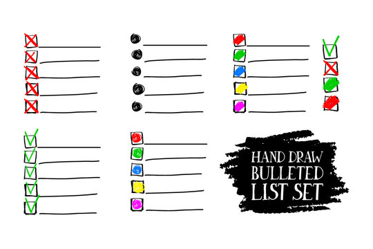 set of insulated bulleted lists