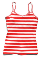 Red striped tank top shirt on white