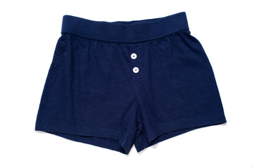 Casual blue women's shorts on white