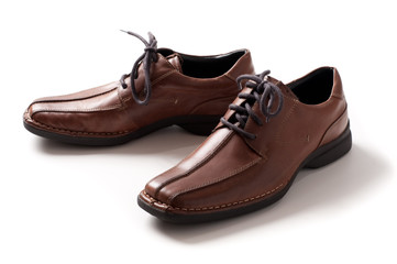 Mens lace dress shoes on white