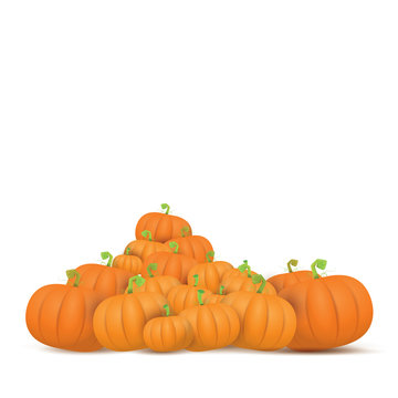 autumn vector pumpkins border design template