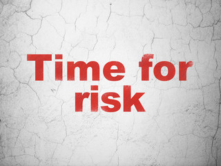 Timeline concept: Time For Risk on wall background