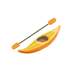Yellow Plastic One Person Canoe Type Of Boat Icon