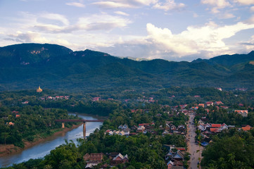 Viewpoint and landscape in Luang Prabang, Laos.