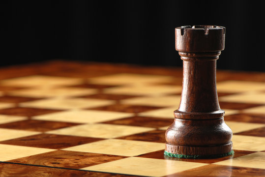 Premium Photo  Gold rook facing the opponent on silver side chess