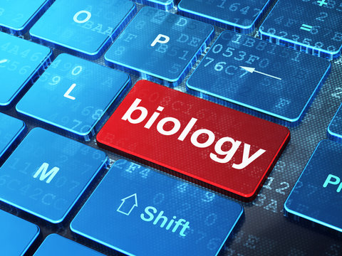 Science concept: Biology on computer keyboard background