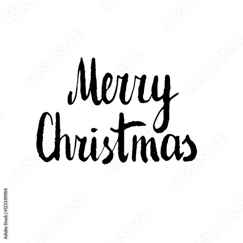 &quot;Merry Christmas. Hand drawn vector design element, black clip-art