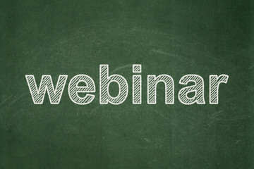 Obraz premium Studying concept: Webinar on chalkboard background