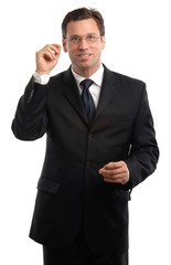 Businessman with eyeglasses on White