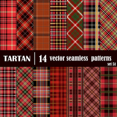 Set Tartan Seamless Pattern. - 123350748