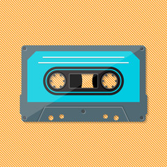 Fototapeta premium Single retro music compact cassette
