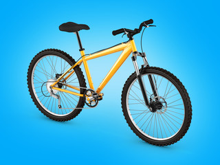 Fototapeta na wymiar mountain bike isolated on blue gradient background 3d