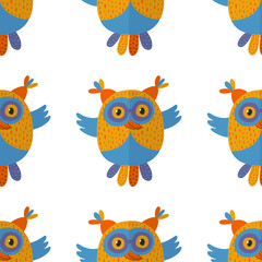 Seamsless pattern with cute owl Vector image