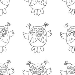 Seamsless pattern with cute owl Vector image