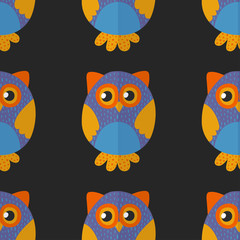 Seamsless pattern with cute owl Vector image