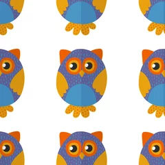 Fotobehang Seamsless pattern with cute owl Vector image © rudut2015