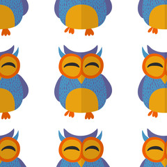 Seamsless pattern with cute owl Vector image