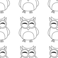 Seamsless pattern with cute owl Vector image