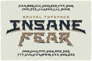 Insane Fear brutal font with textured extrude effect