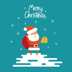 Christmas vector illustration with santa claus